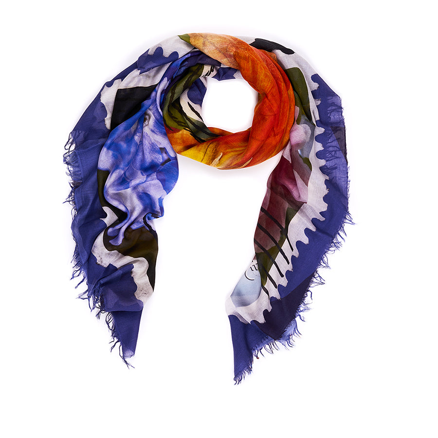 Suzi Roher Lily, Flower Stamps Scarf available at Barbara Katz