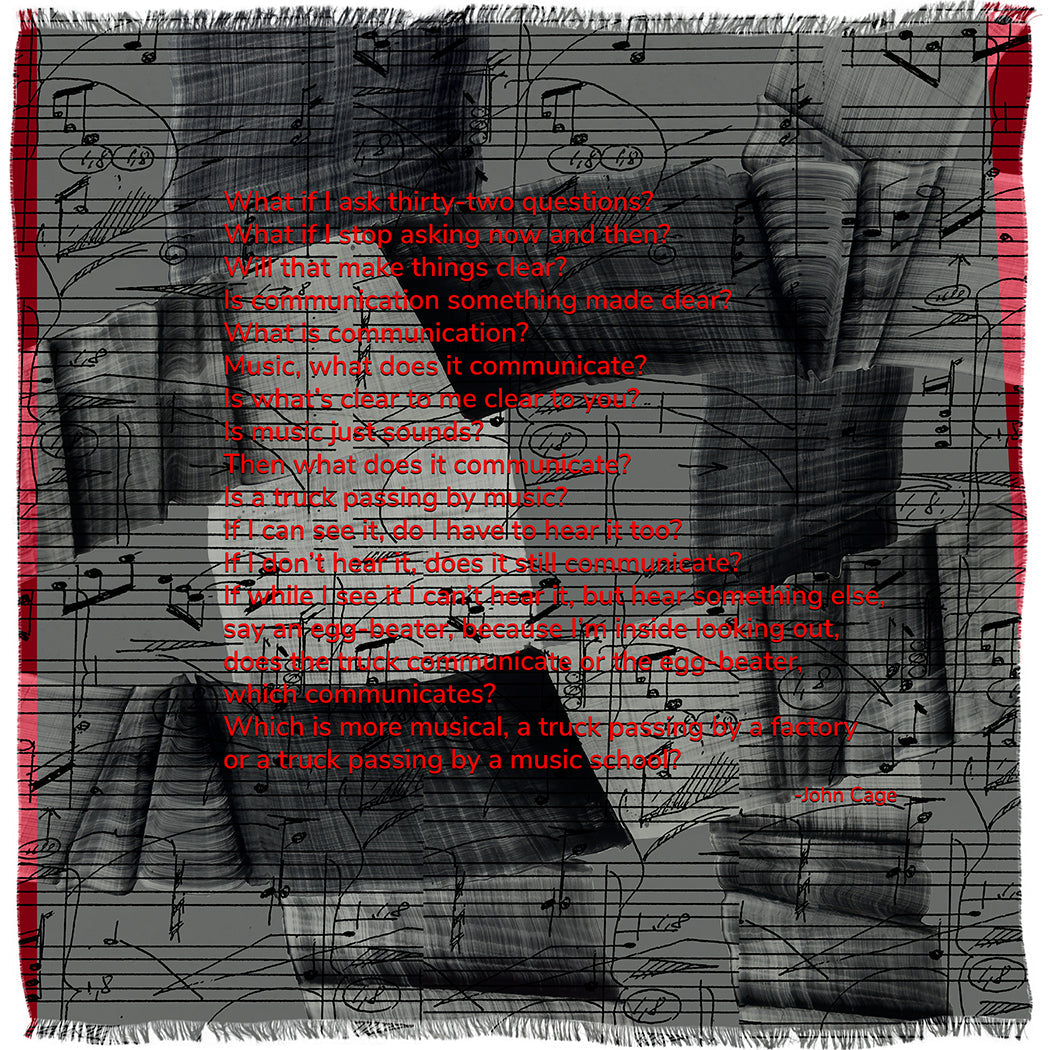 Suzi Roher John Cage Scarf available at Barbara Katz