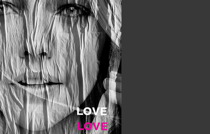 Suzi Roher Lily, Love Love - B&W Scarf available at Barbara Katz
