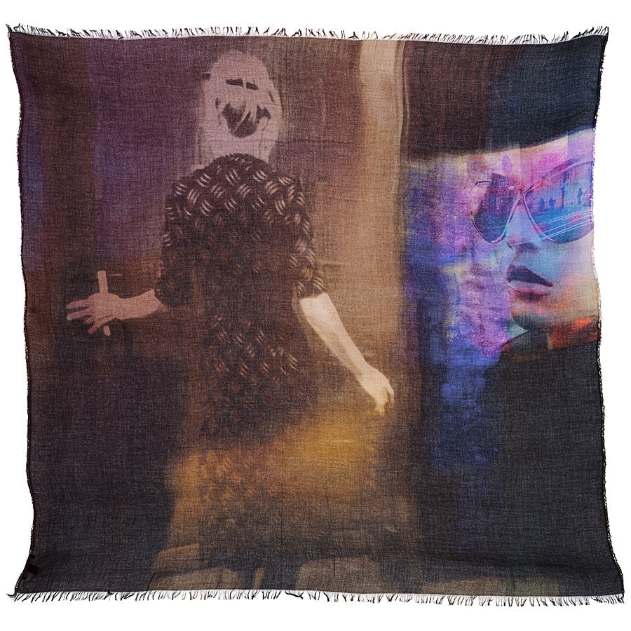 Suzi Roher Watching TV Scarf available at Barbara Katz