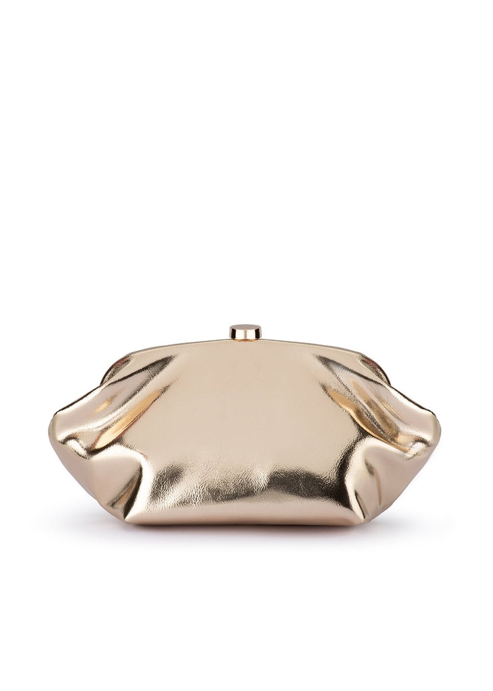Olga Berg Tally Metallic Clutch in Gold available at Barbara Katz