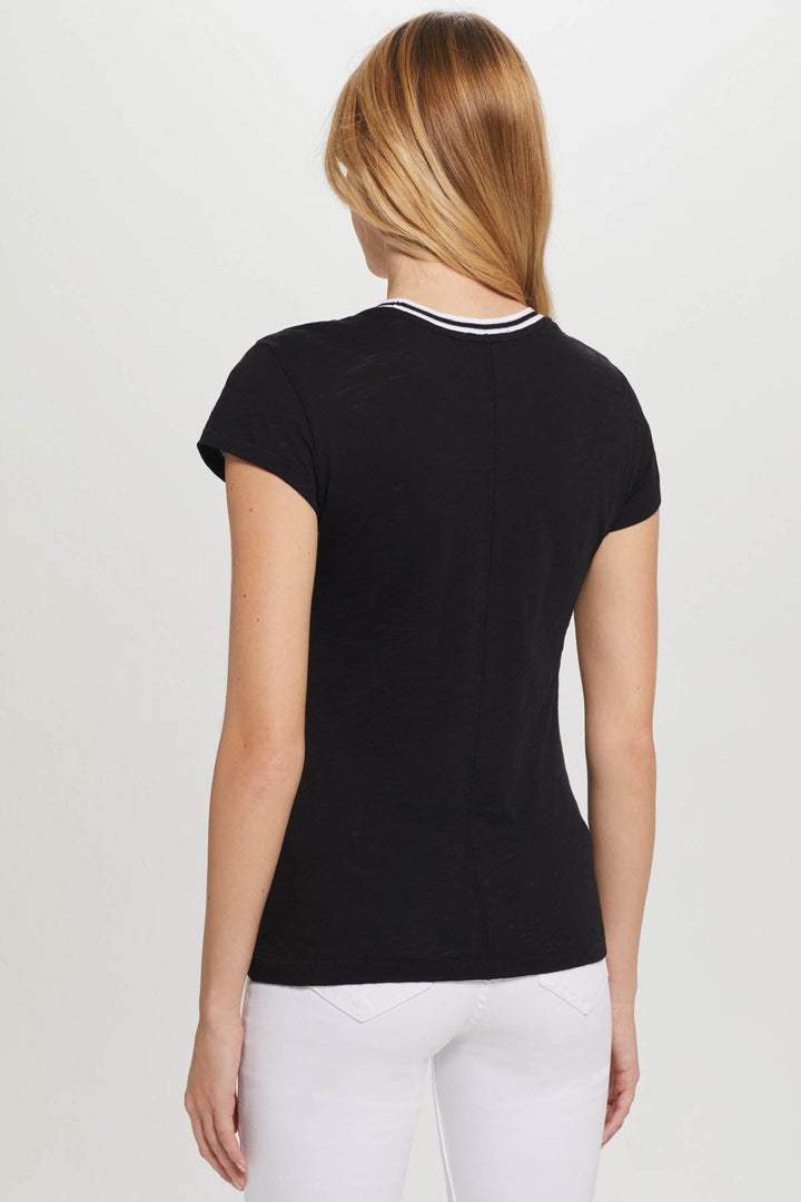Goldie Tipped Ringer Tee in Black available at Barbara Katz