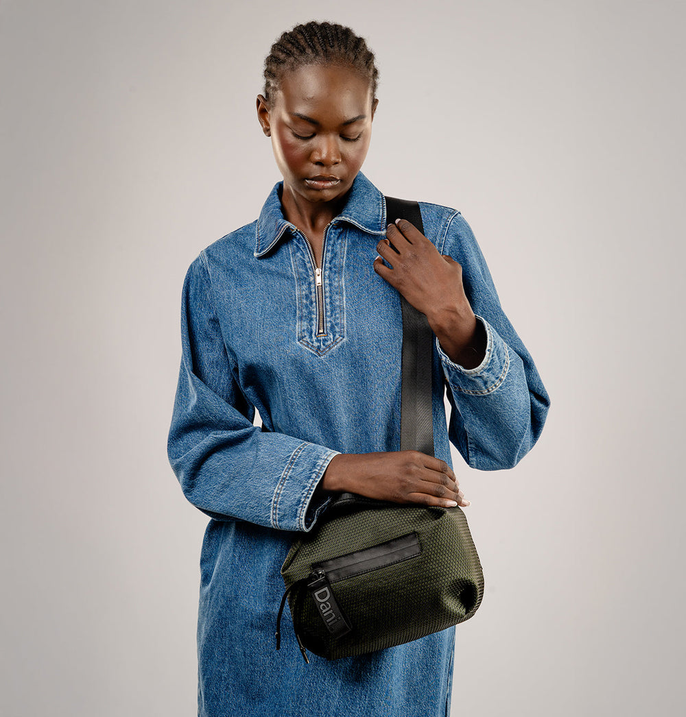 Daniella Lehavi Bonnie Crossbody Bag in Rifle Green available at Barbara Katz