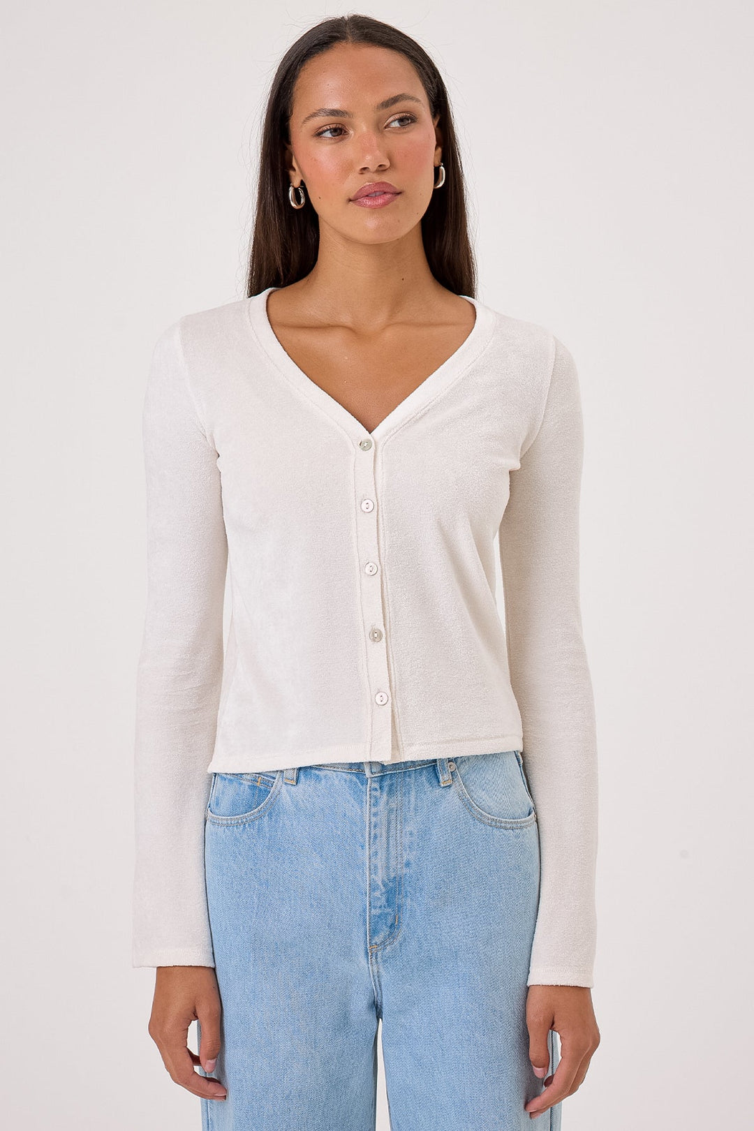 Goldie Velour Crush Cardigan available at Barbara Katz