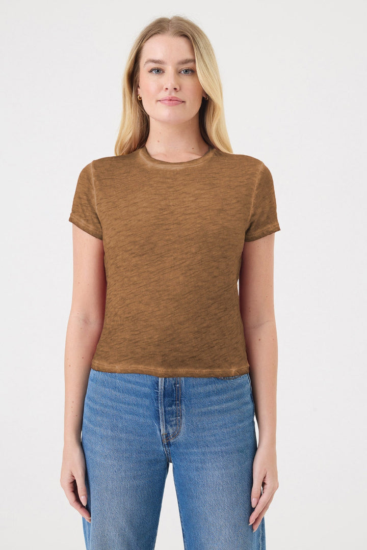 Goldie Vintage Wash Andie Tee in Bronze available at Barbara Katz