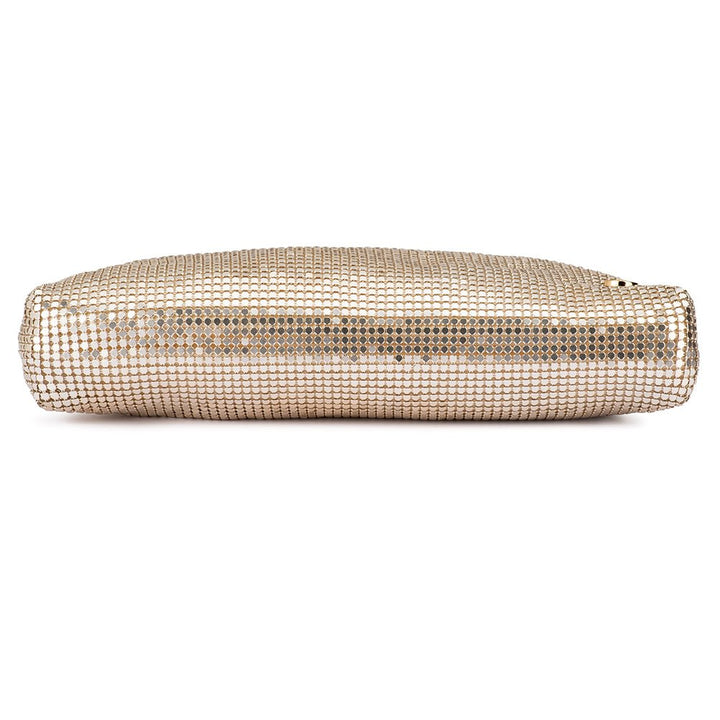 Olga Berg Zara Mesh Frame Clutch Bag in Gold available at Barbara Katz