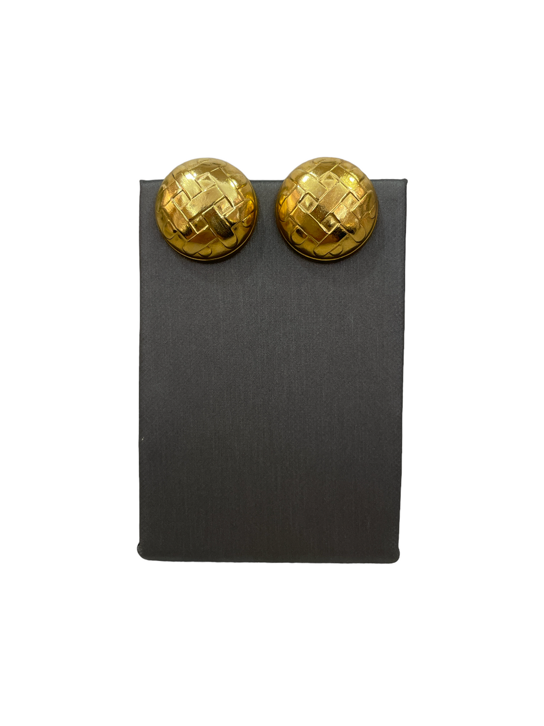 Gold Button Woven Ear Clip