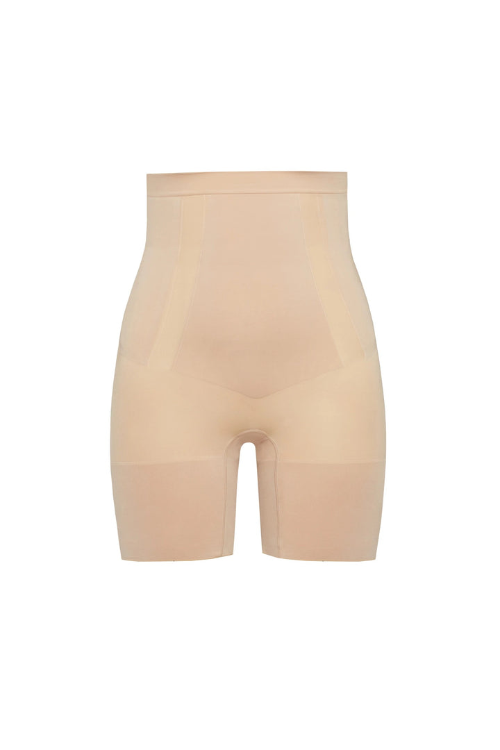 SPANX ONCORE HIGH-WAISTED MID-THIGH SHAPER SHORT SOFT NUDE