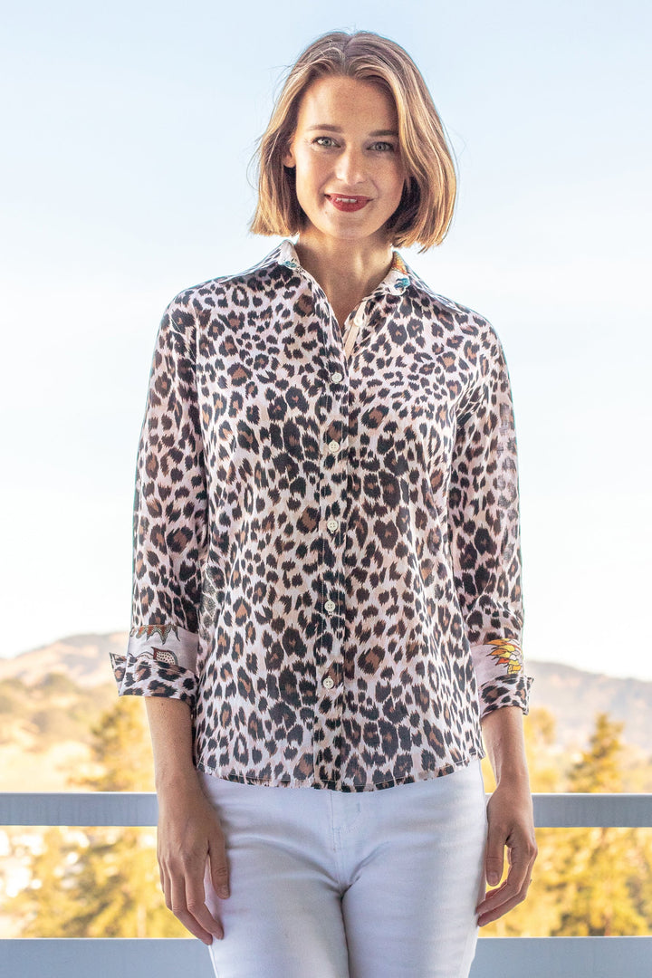 Rome Shirt with 3/4 Sleeve Cheetah Print