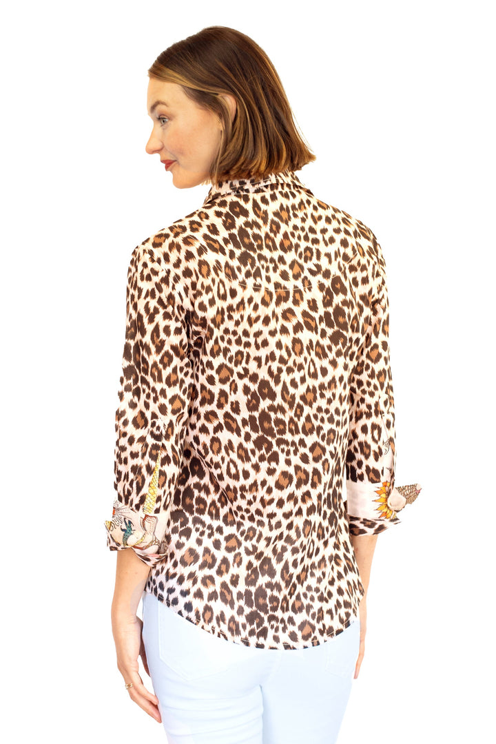 Rome Shirt with 3/4 Sleeve Cheetah Print