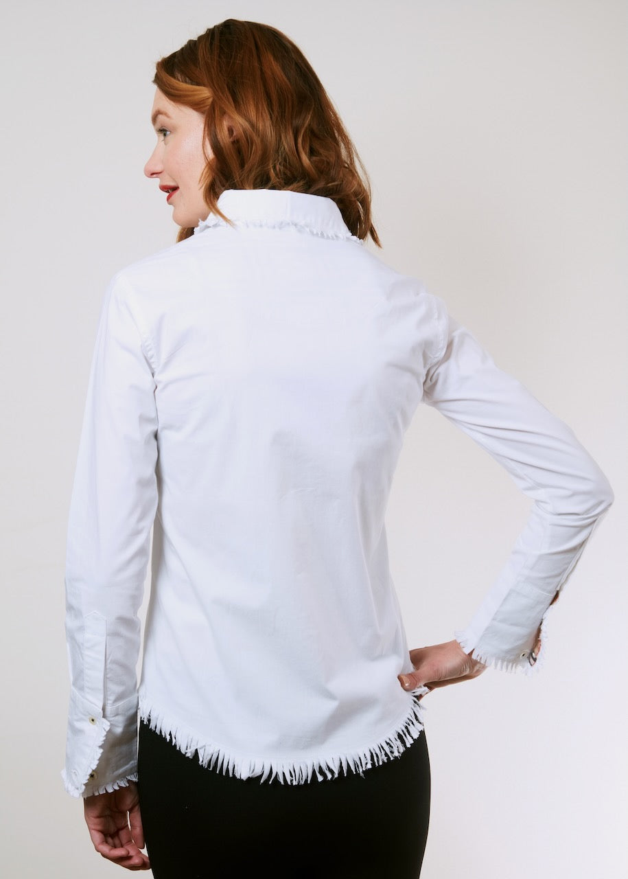 Dizzy-Lizzie Solid White Cape Cod Shirt