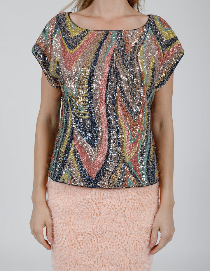 MOULIN ROUGE SEQUINED TOP - SHIPS 3.31