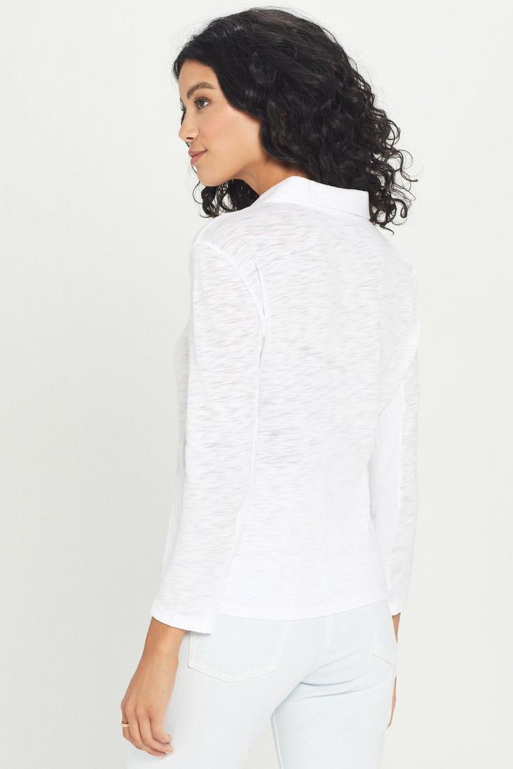 Classic Henley Polo Tee - White