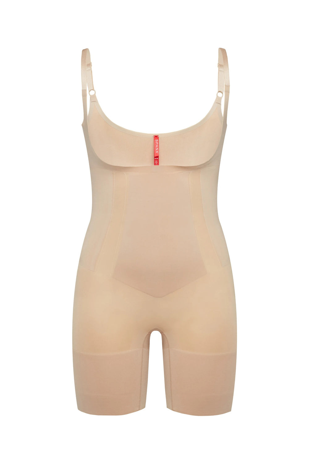 SPANX ONCORE OPEN-BUST MID-THIGH BODYSUIT SOFT NUDE