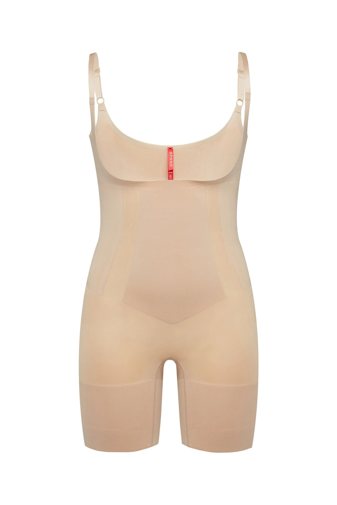 SPANX, Power Open-Bust Mid-Thigh Bodysuit, Soft Nude, S at
