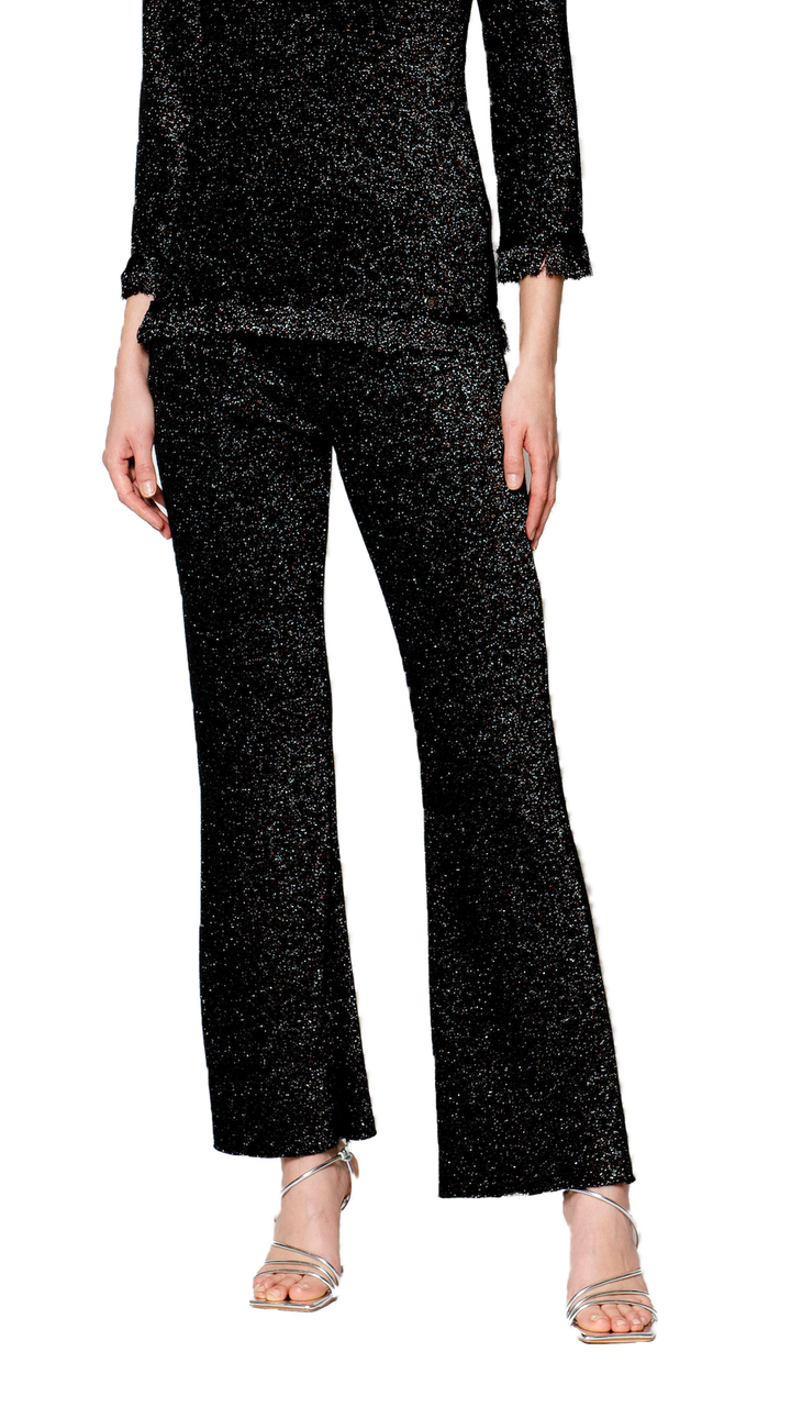 Amanda Boot Leg Shimmery Pants - Black Shimmer