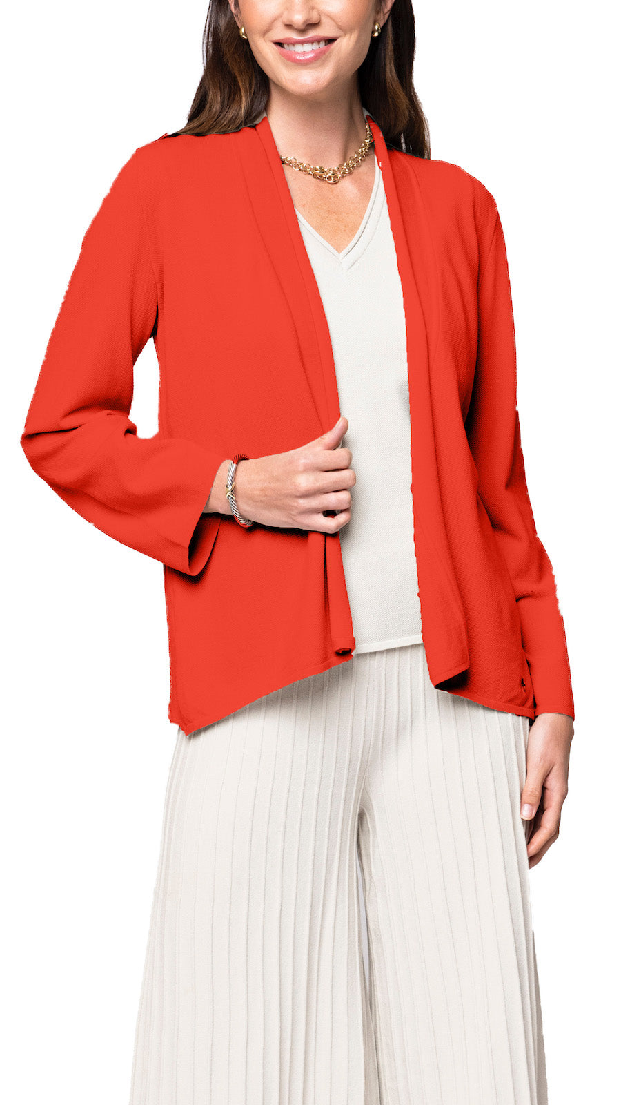 Amy Shawl Collar Cardigan ; Bright Orange