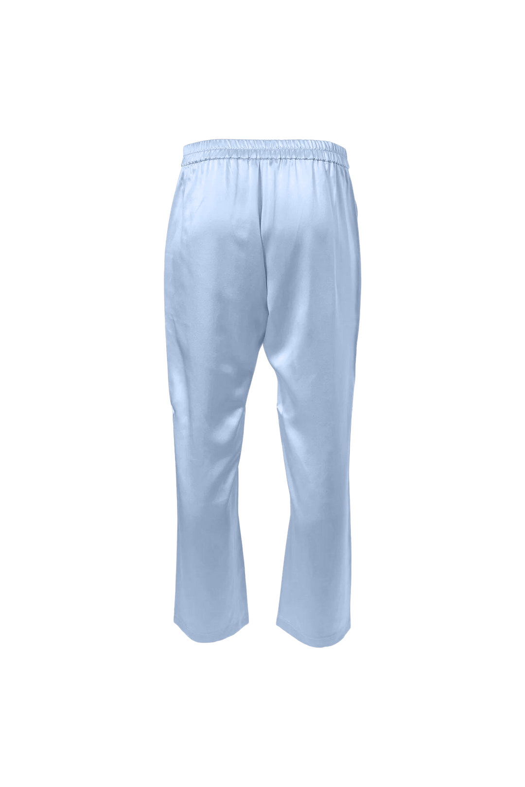 Cropped Silk Pants In Baby Blue