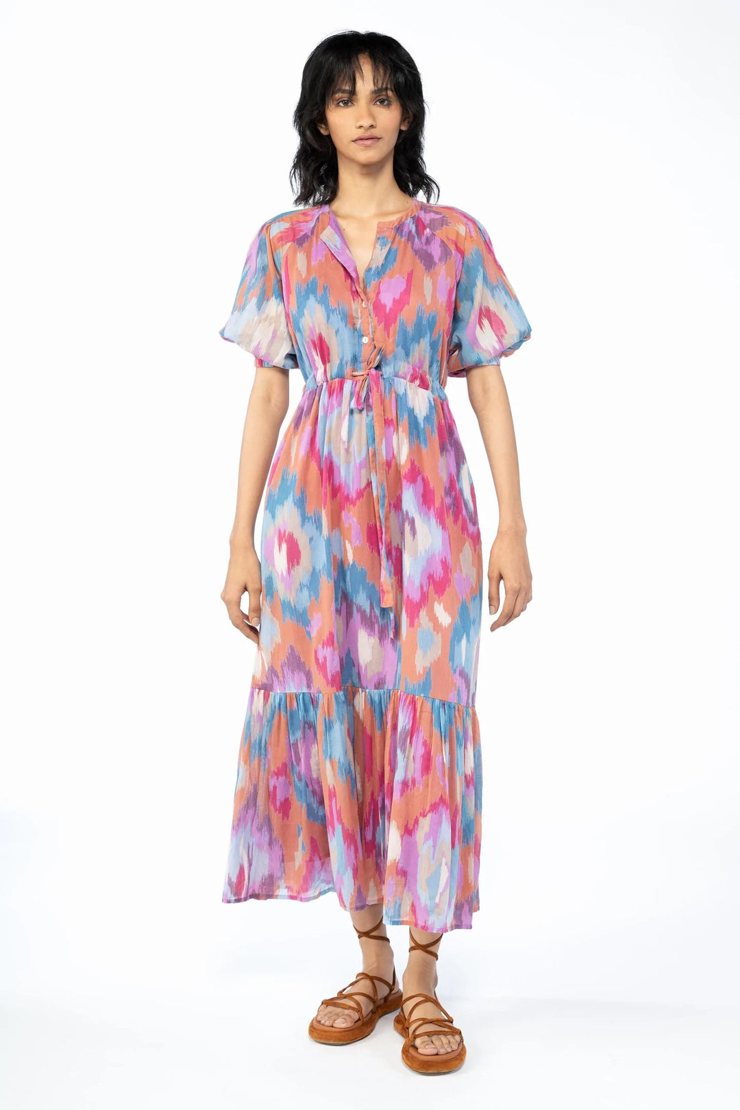 Betty Dress Ikat Amber Multi