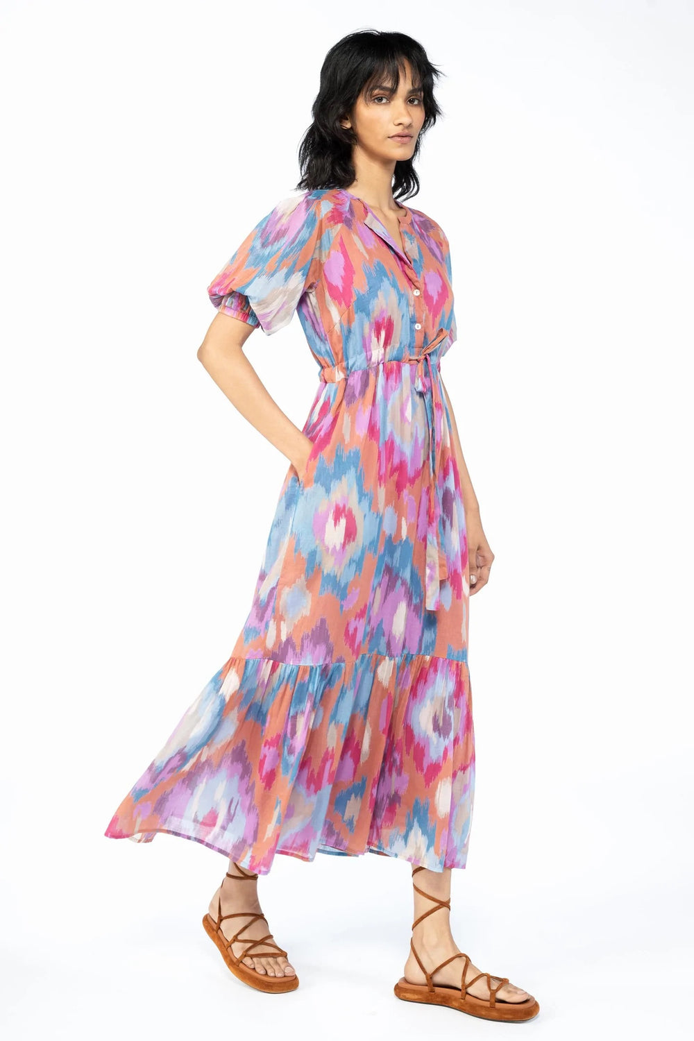 Betty Dress Ikat Amber Multi