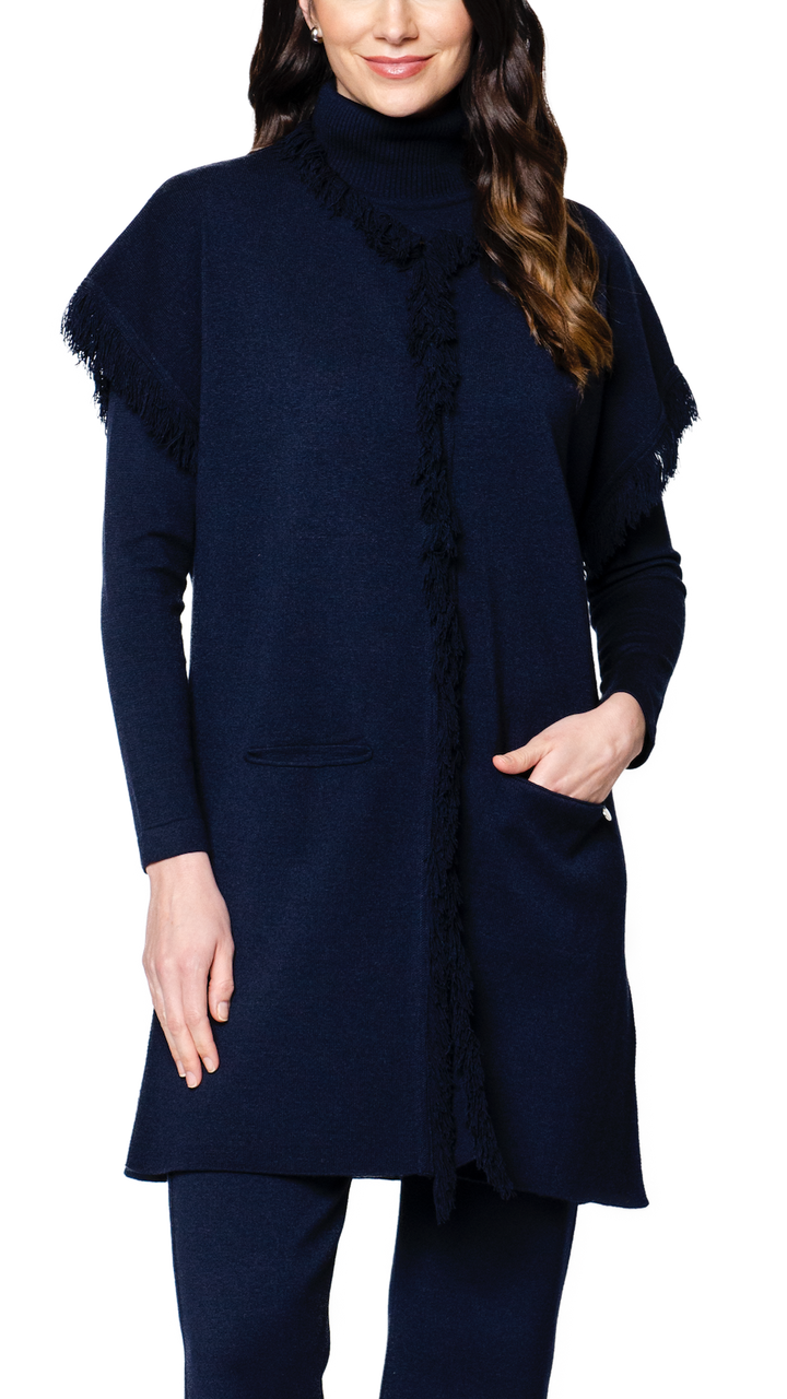 Maxima Milano-Knit Vest - Dark Navy
