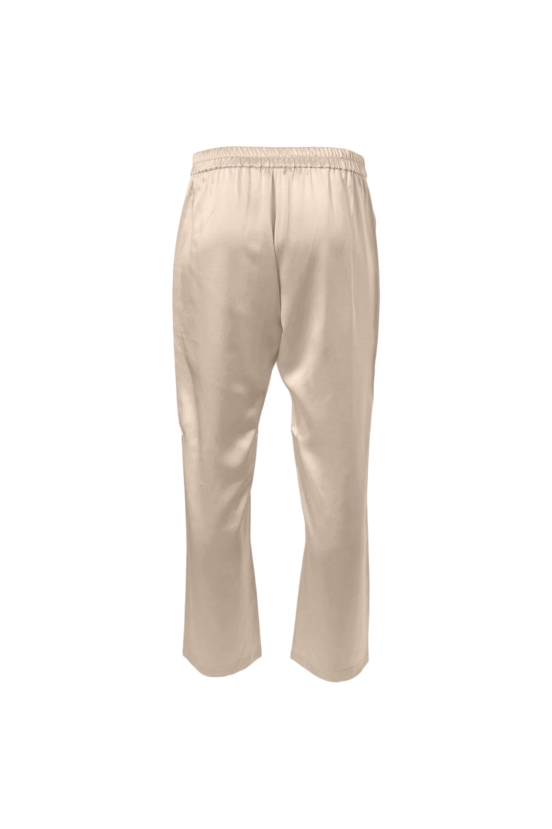 Cropped Silk Pants In Champagne