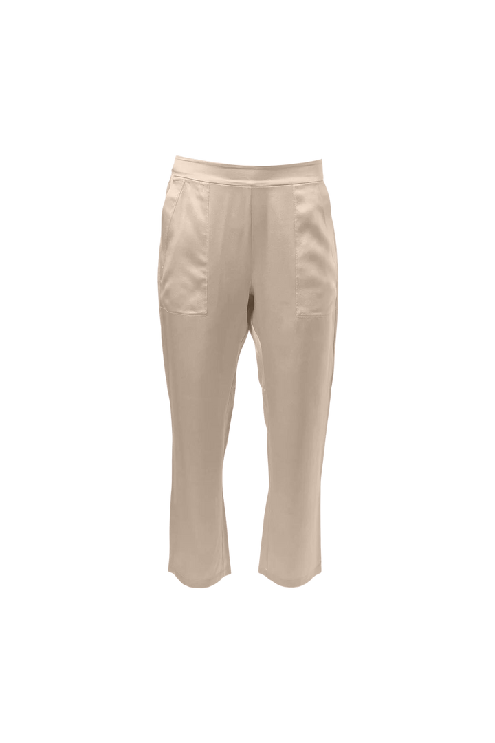 Cropped Silk Pants In Champagne