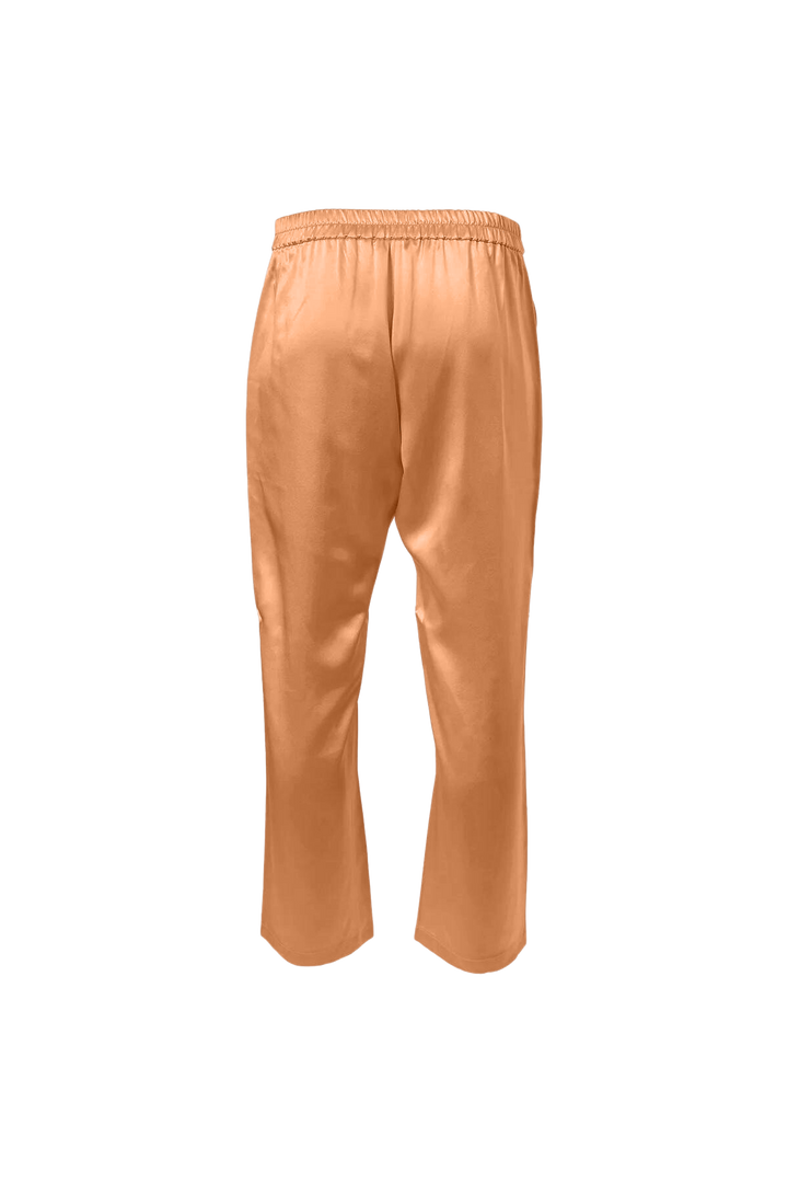 Cropped Silk Pants In Copper