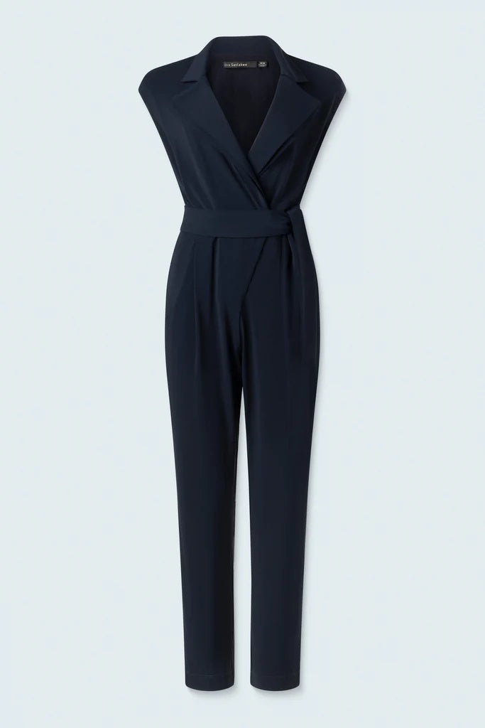 Cap Sleeve Jumpsuit Double Collar