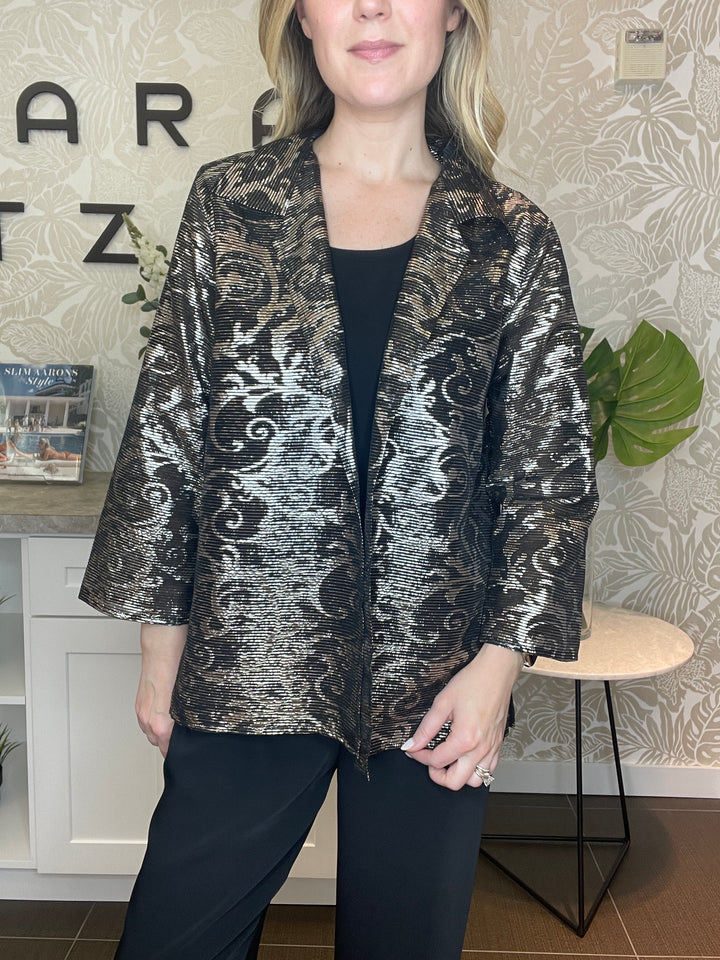 Sheer Radiance Easy Jacket - Silver/Black