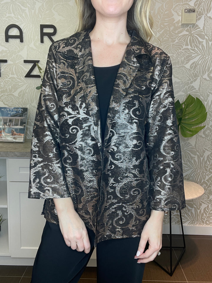 Sheer Radiance Easy Jacket - Silver/Black