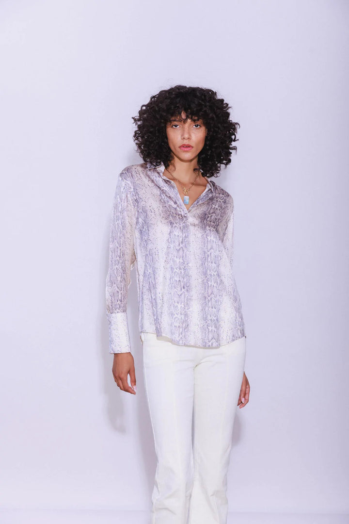Catherine Gee Silk Printed Daria Shirt in Sedona Snake