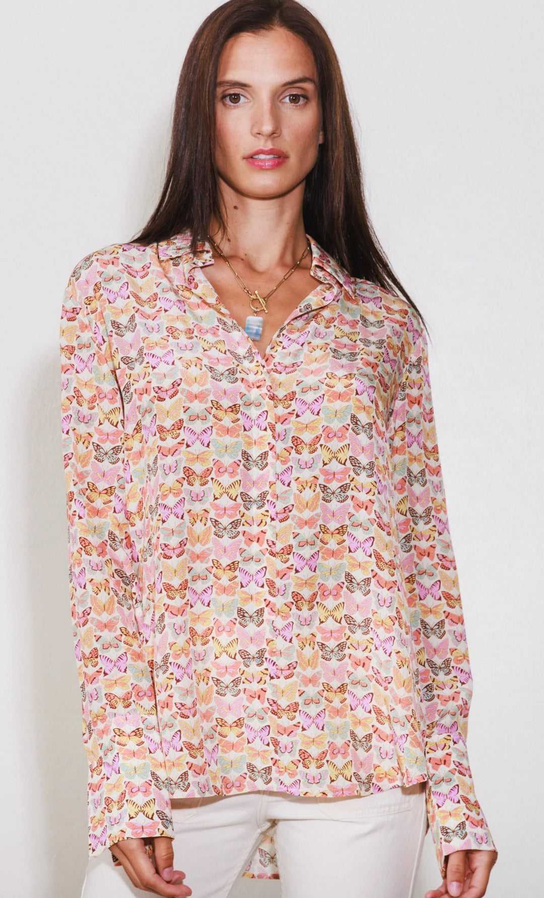 Catherine Gee Silk Printed Shirt in Butterfly