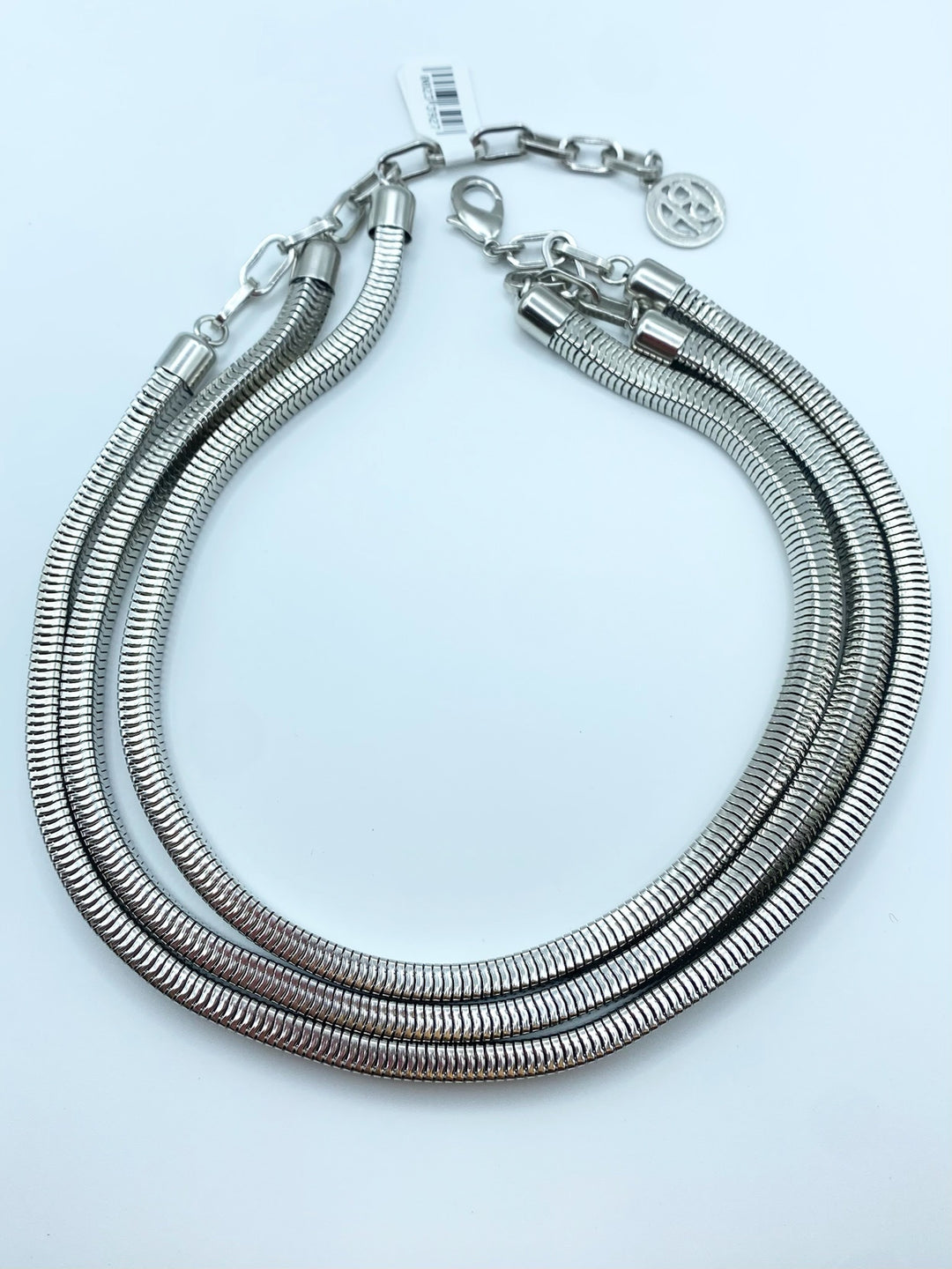 Ben Amun Silver Three Row Snake Necklace