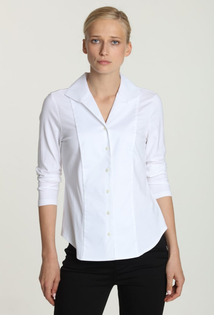 Donna 3/4 Sleeve Wing Collar "T" Shirt