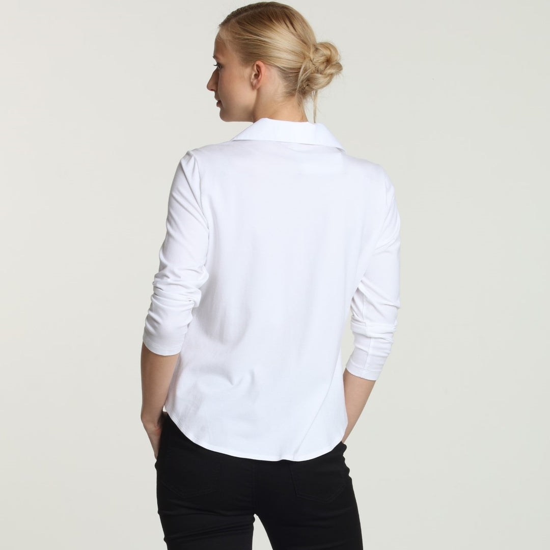 Donna 3/4 Sleeve Wing Collar "T" Shirt