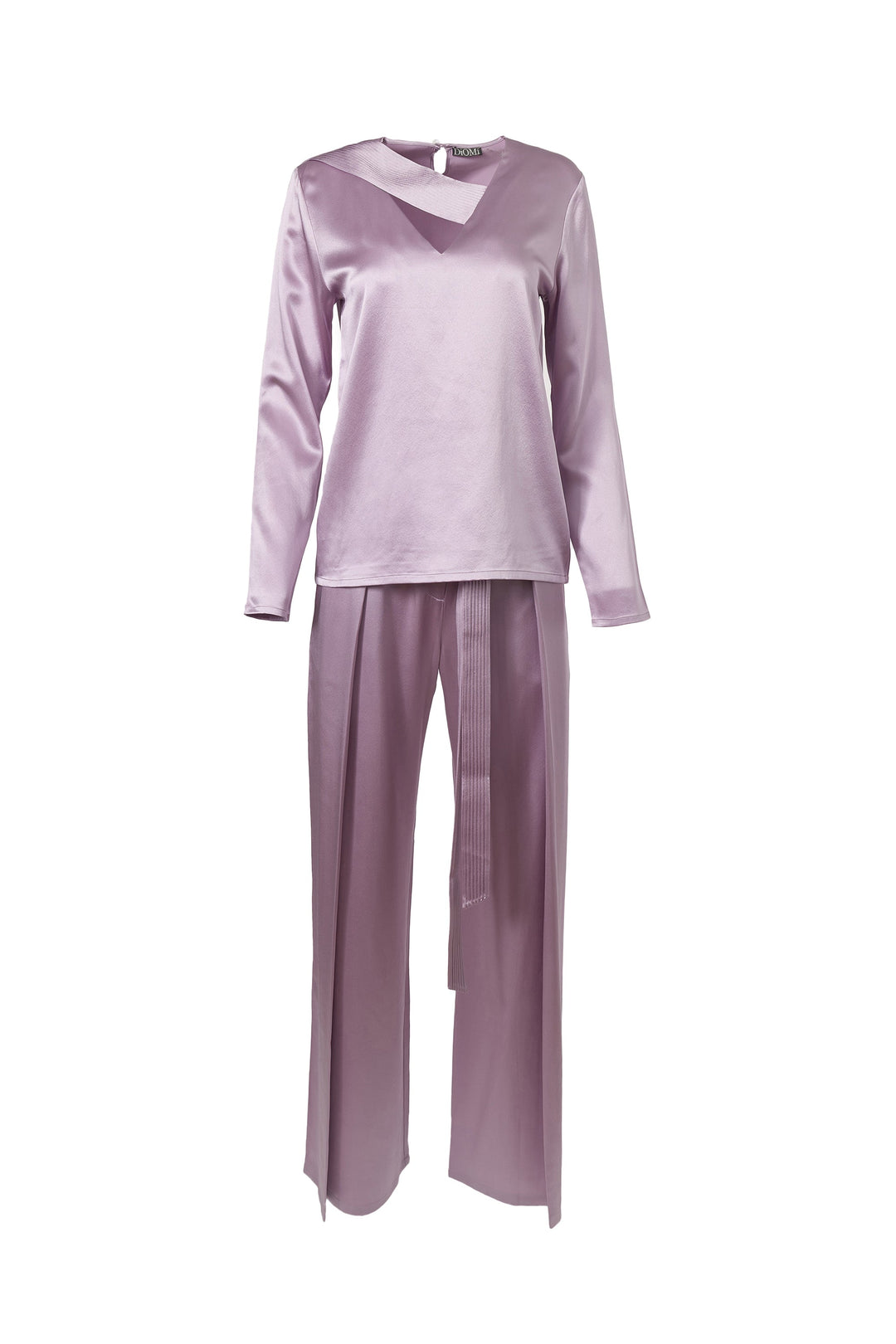 Cross Front Pleated Blouse In Snow Lilac