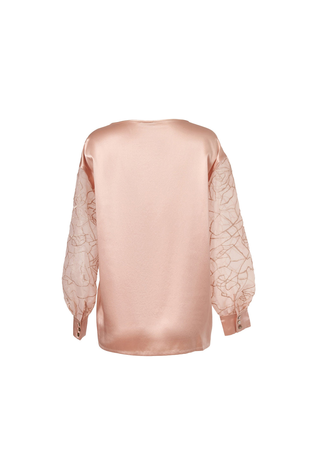 Abstract Silk Blouse in Rosy Pink