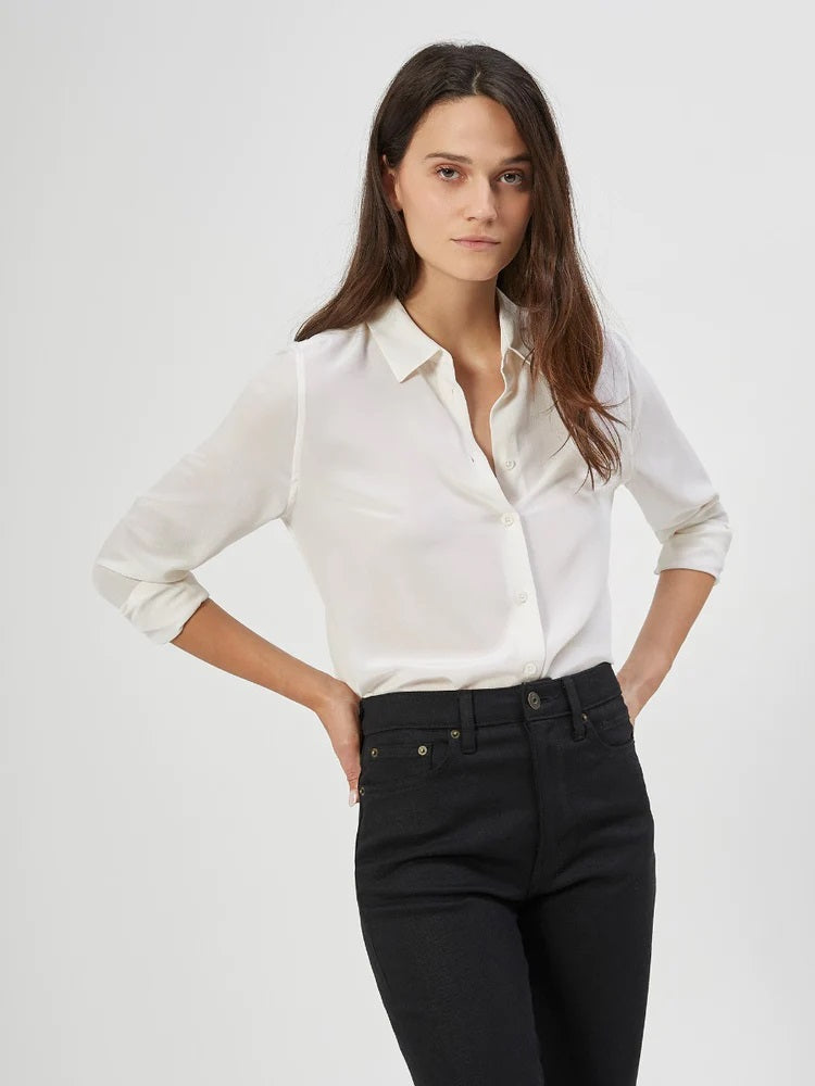 Essential Silk Shirt - Bright White