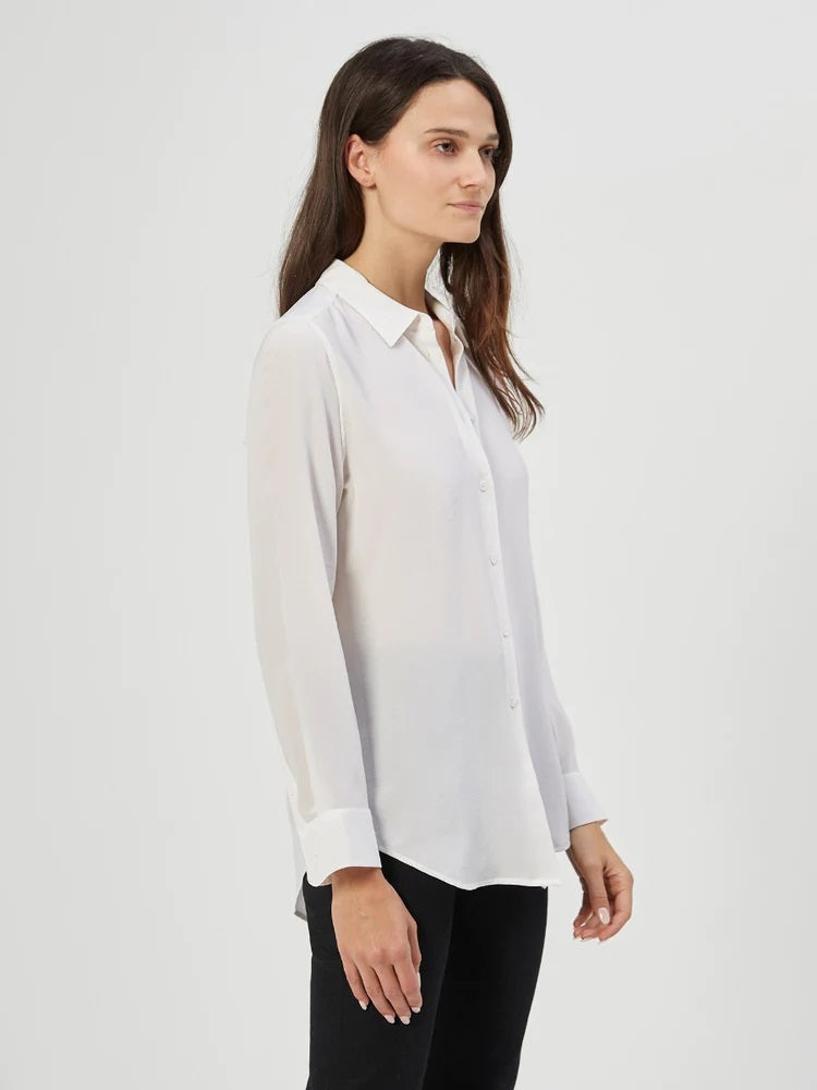 Essential Silk Shirt - Bright White