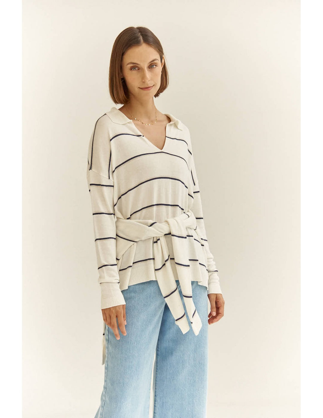 Johnny Collar Stripe Sweater