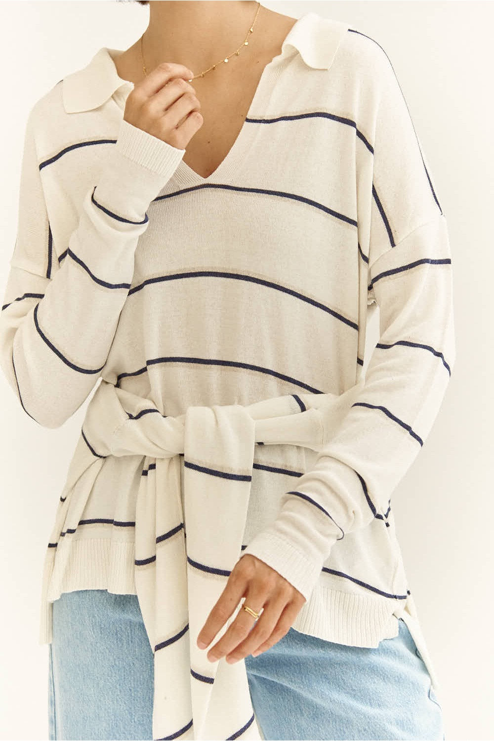 Johnny Collar Stripe Sweater