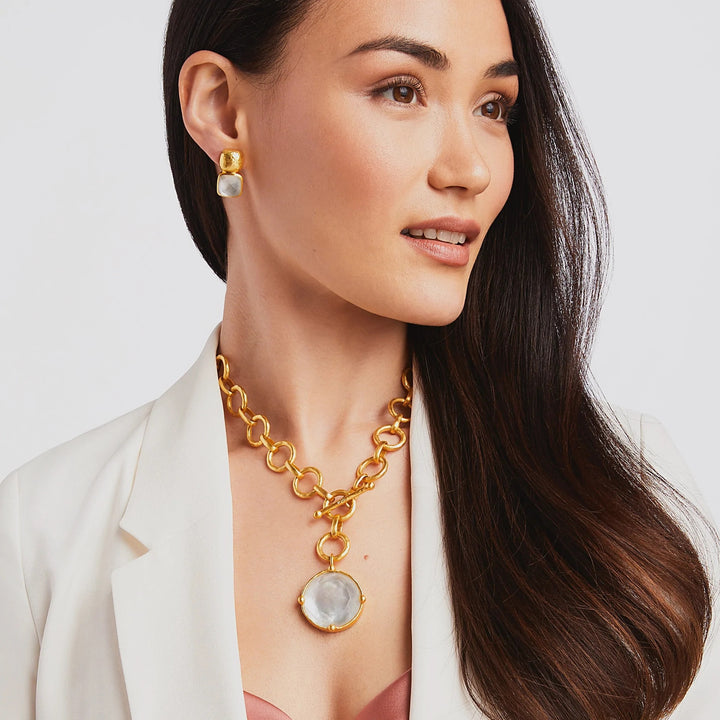 Honeybee Statement Necklace Crystal Reversible