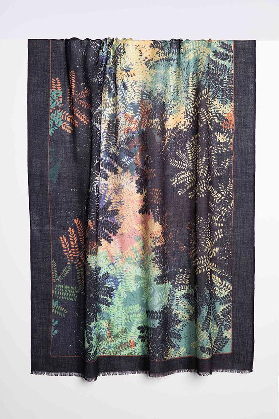 Kinross Falling Leaves Print Scarf