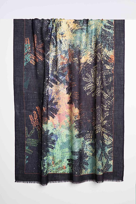 Kinross Falling Leaves Print Scarf