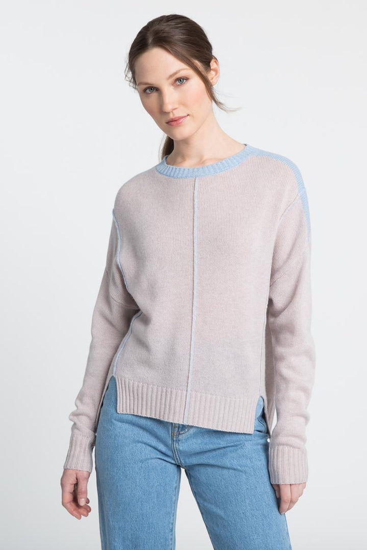 Kinross Exposed Seam Hi-Low Crew Sweater