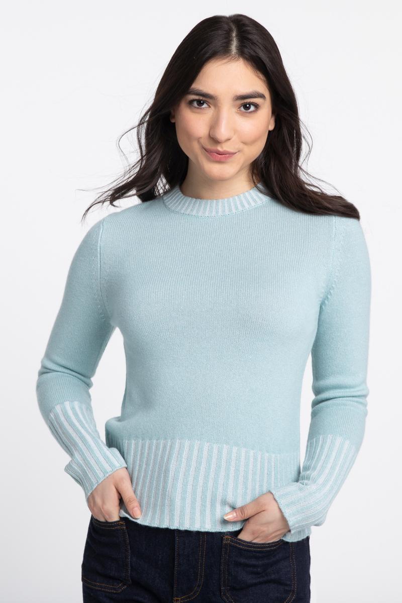 Kinross Plaited High Rib Crew Sweater