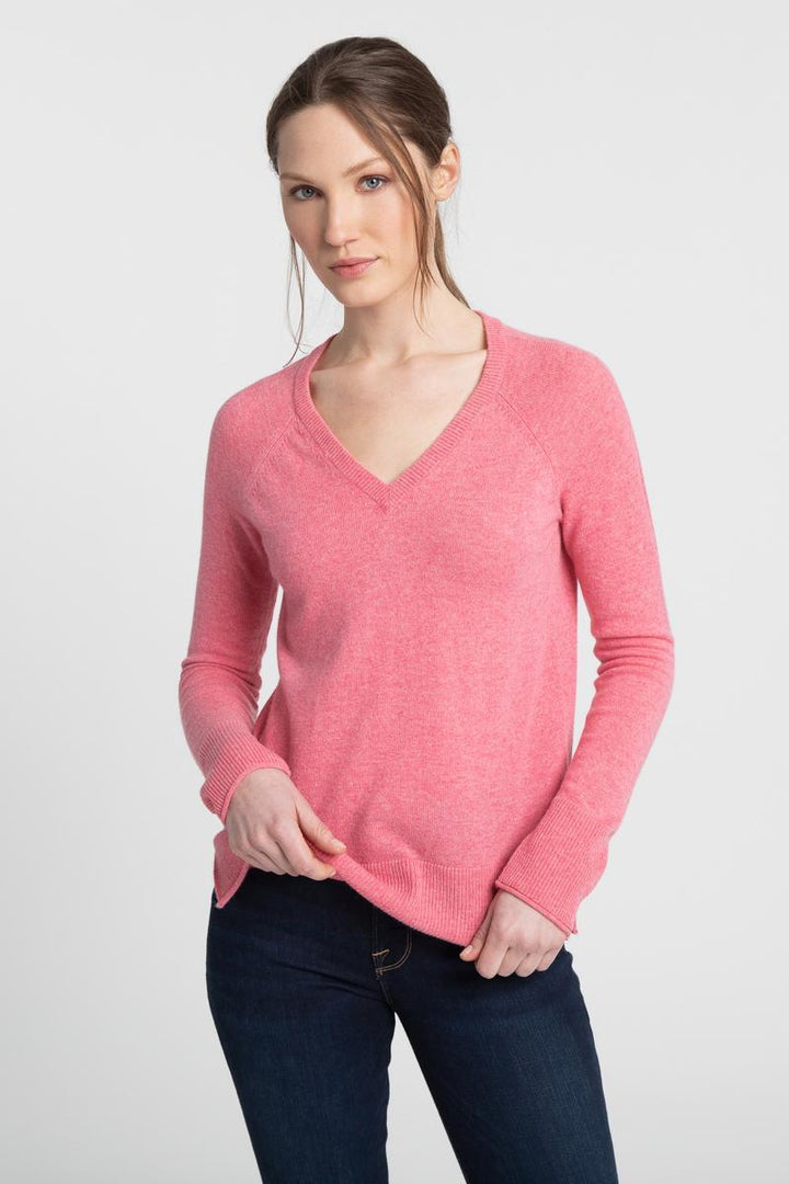 Kinross Cashmere Raglan Vee Sweater