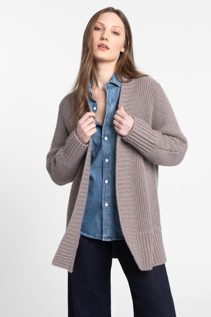 Kinross Cashmere Luxe Garter Stitch Cardigan