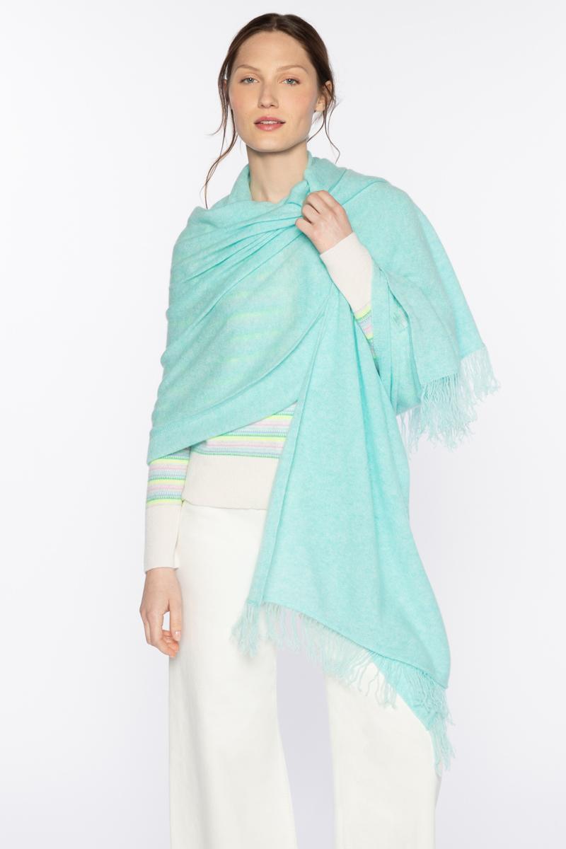 Kinross Featherweight Cashmere Fringe Wrap